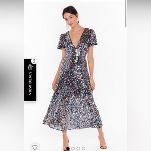 Nasty Gal - Command Attention Sequin Midi Dress